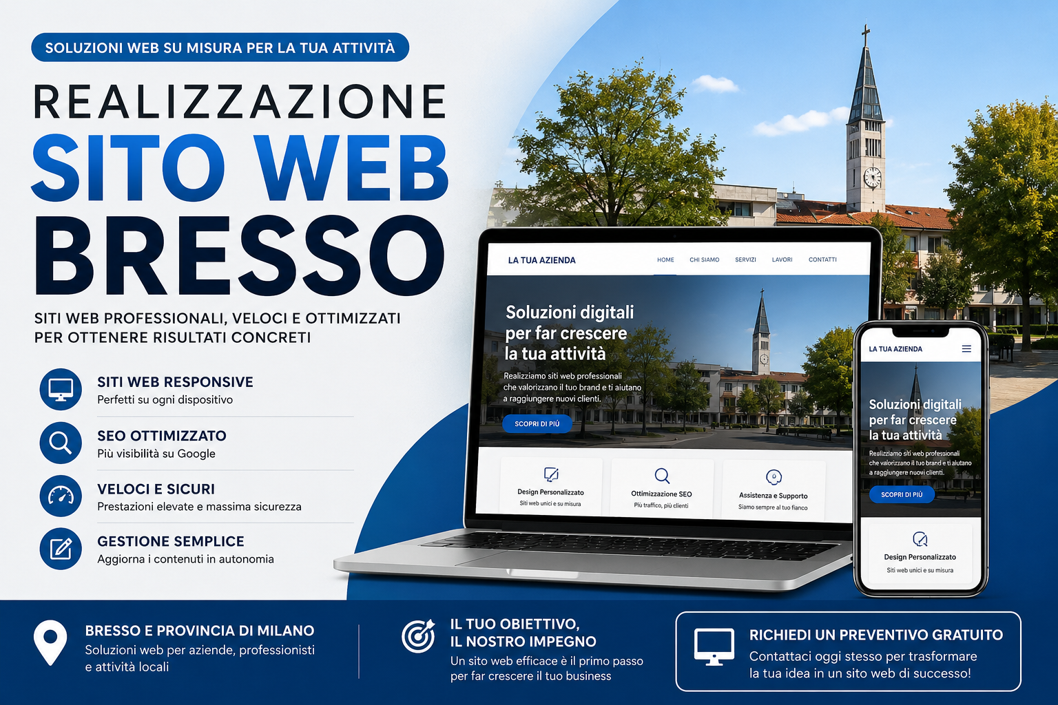 Realizzazione sito web Bresso per aziende, professionisti e attività locali.