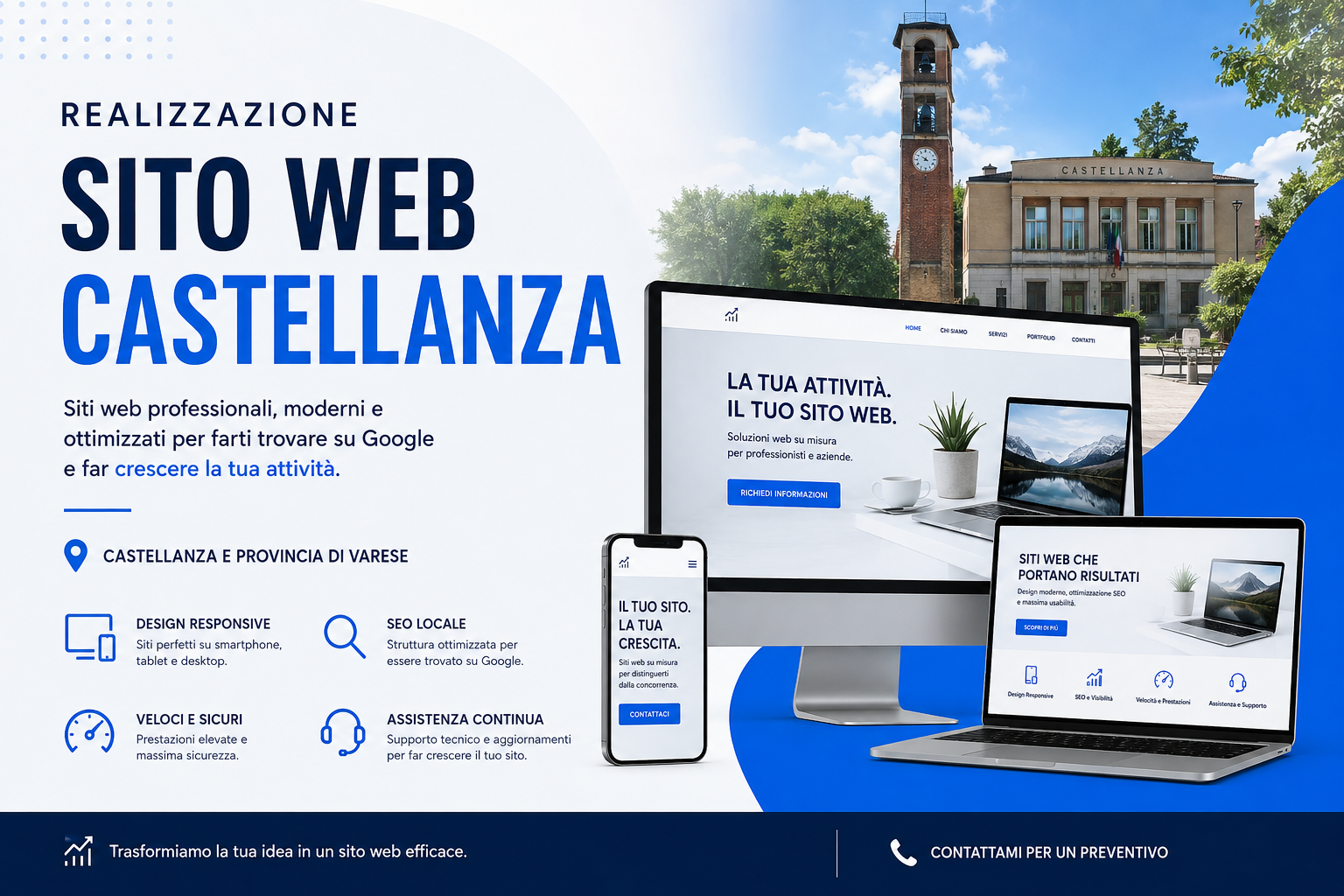 Realizzazione sito web Castellanza per aziende, professionisti e attività locali