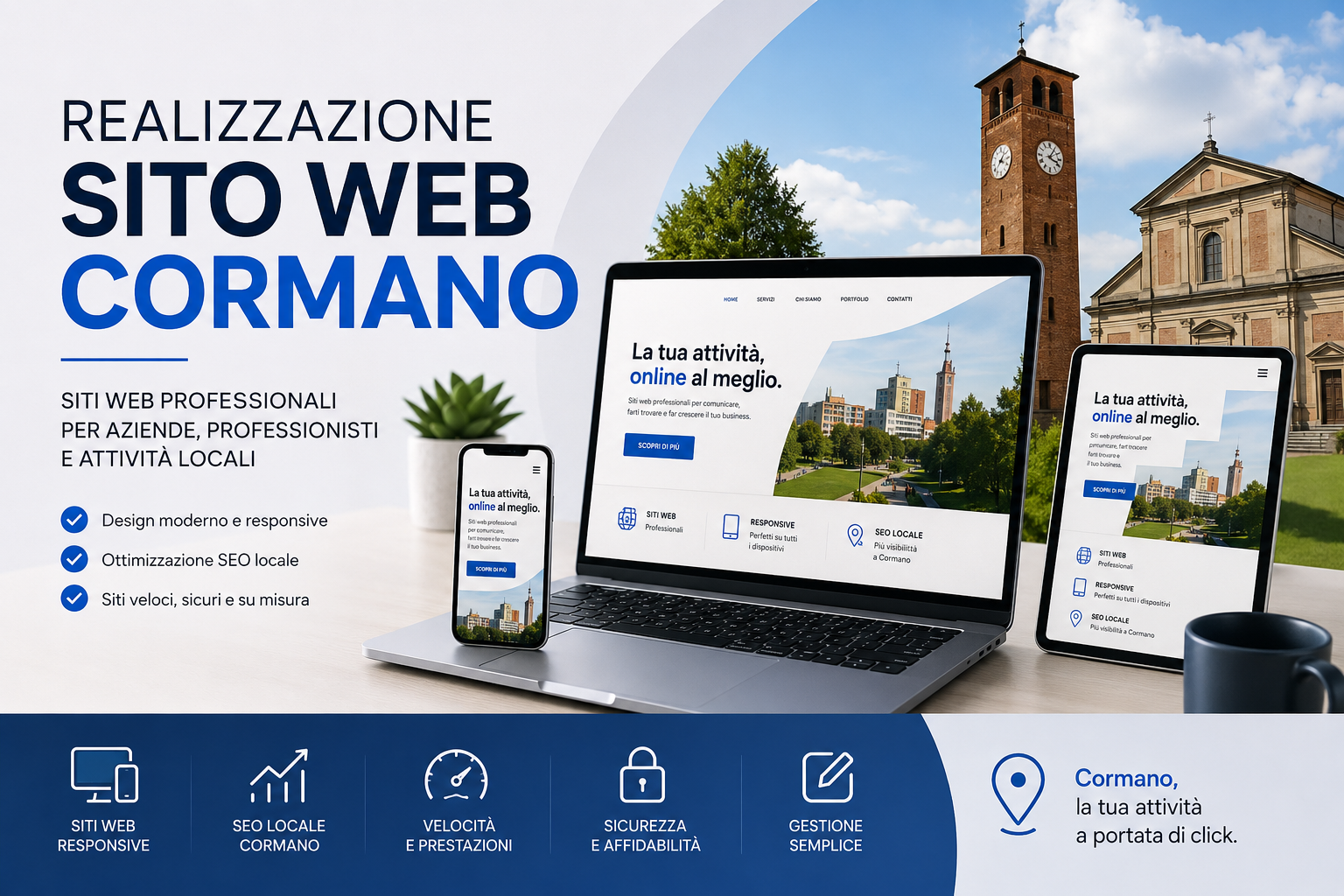 Realizzazione sito web Cormano per aziende, professionisti e attività locali