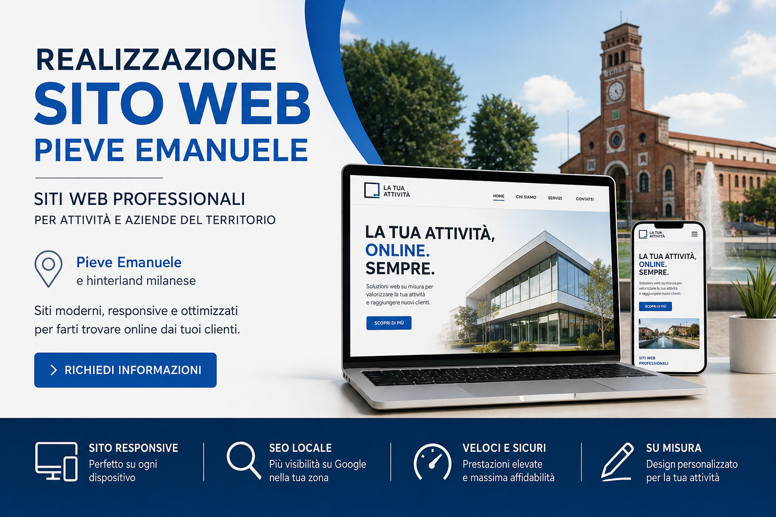 Realizzazione sito web Pieve Emanuele per aziende e attività locali