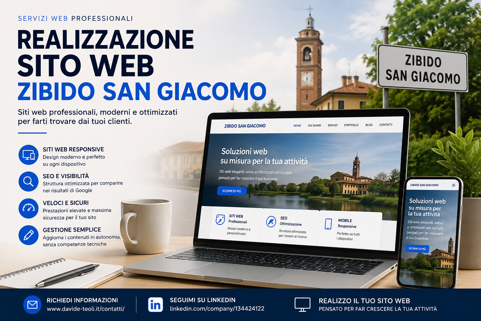 Realizzazione sito web Zibido San Giacomo professionale, moderno, responsive e ottimizzato SEO